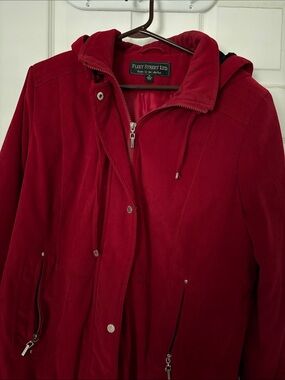 Fleet Street Ltd. Women's Crimson Hooded Utility Jacket